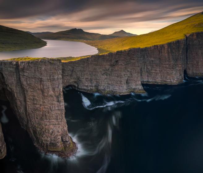 Lake Sorvagsvatn in the Faroe Islands.