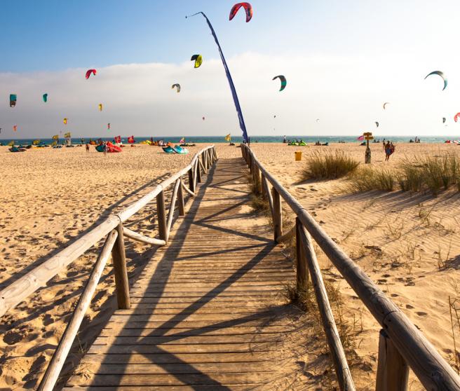 Kitesurfing in Tarifa.
