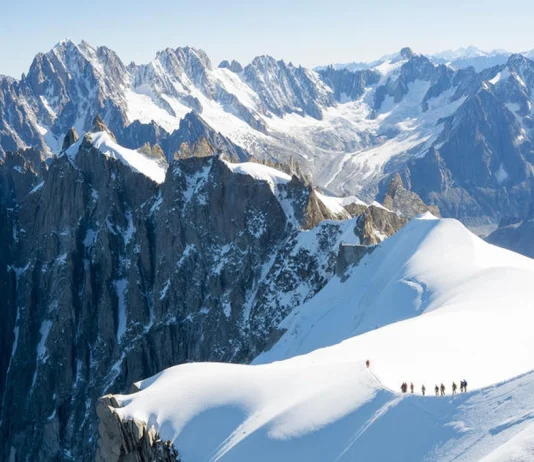 The highest cable car in Europe leading to a summit of 3,842 meters