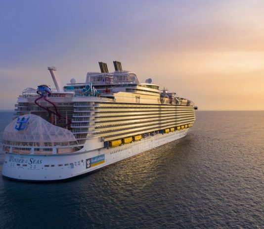 This is the “Wonder of the Seas”, the largest cruise ship in the world