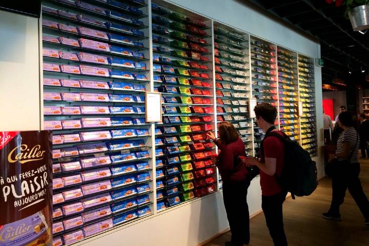 The range of chocolates at Maison Cailler is quite extensive for all kinds of tastes.  Photo: itinari