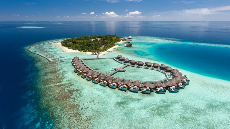General view of island of Baros Maldives
