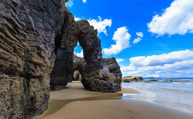 On the beach of As Catedrais, in Galicia.