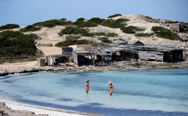 The beach of Ses Illetes, in Formentera.