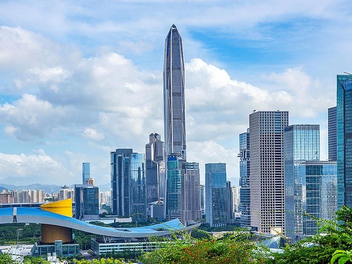The Ping An Financial Center is one of the tallest skyscrapers in the world.