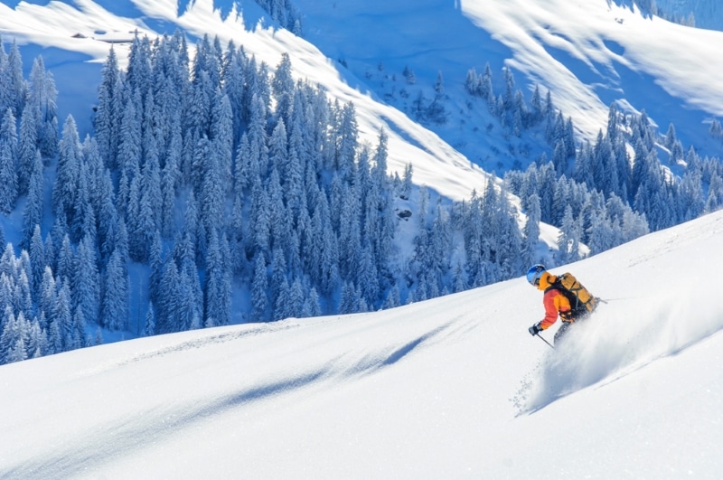 Off-piste skiing in the Alps in Kitzbuhel