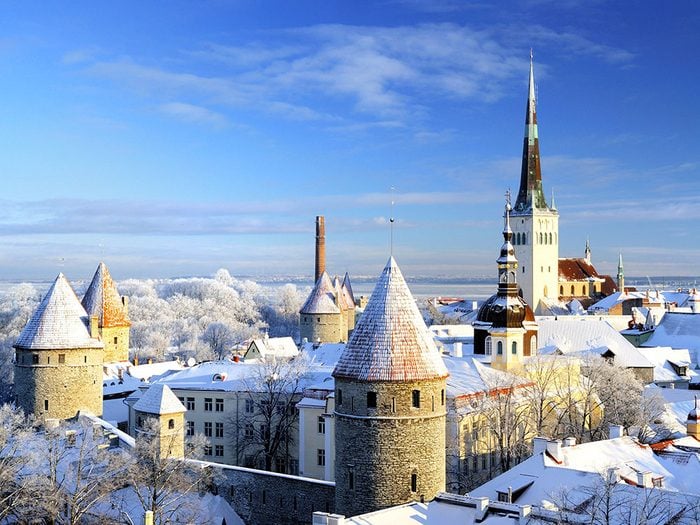 Tallinn in Estonia is one of 13 cities in the world that look beautiful in the snow.